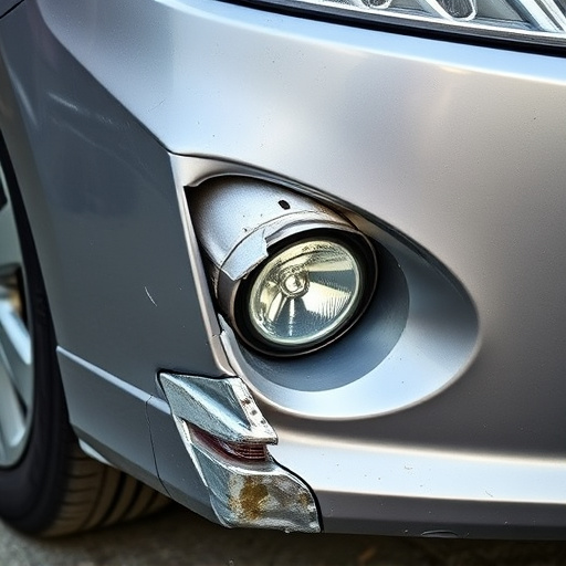 damaged car bumper