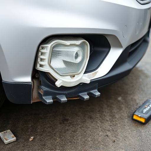 damaged car bumper