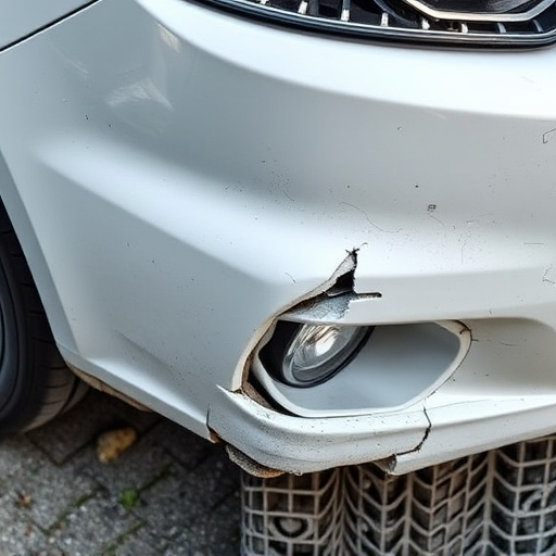 damaged car bumper