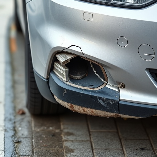 damaged car bumper