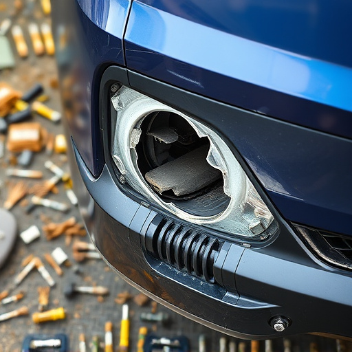 damaged car bumper