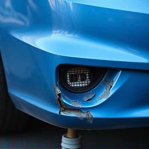 damaged car bumper