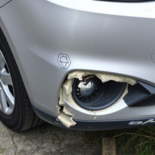 damaged car bumper