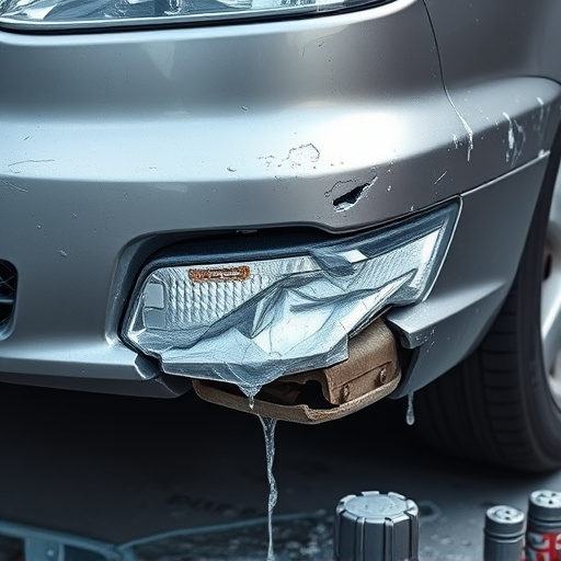damaged car bumper