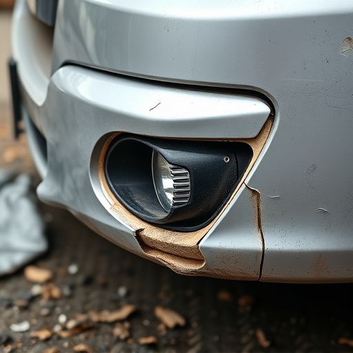 damaged car bumper