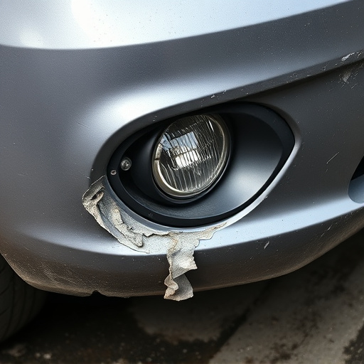 damaged car bumper