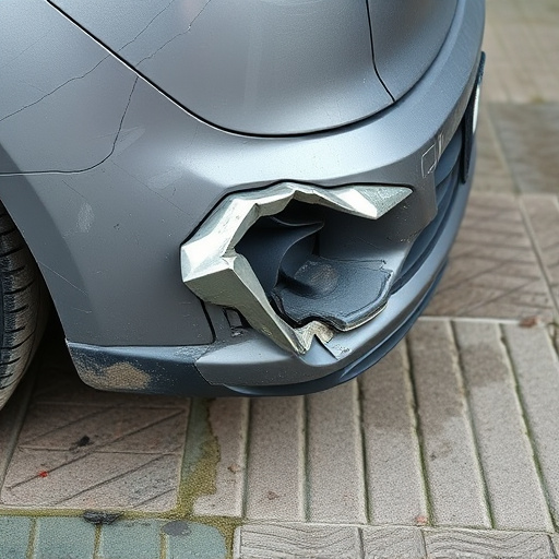 damaged car bumper