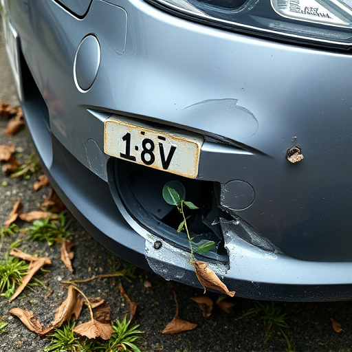 damaged car bumper