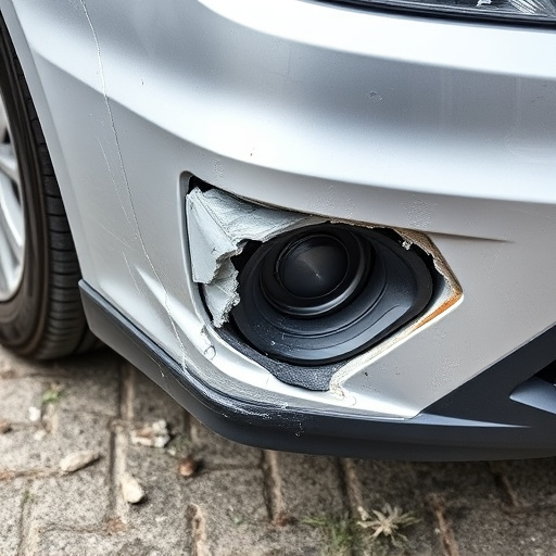damaged car bumper