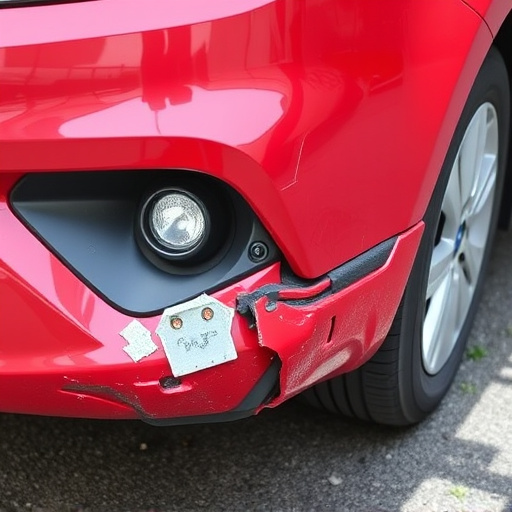 damaged car bumper