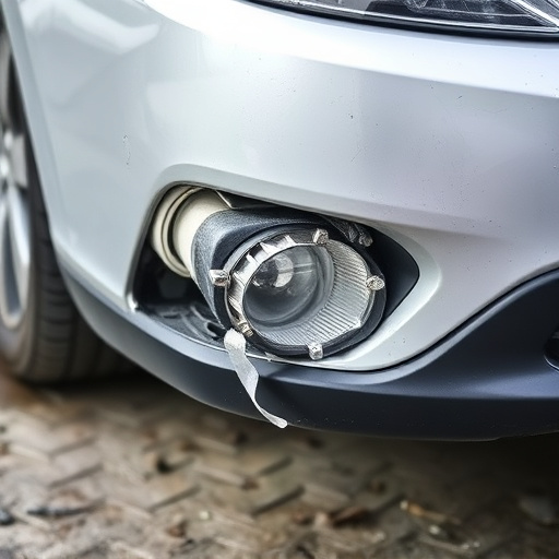 damaged car bumper