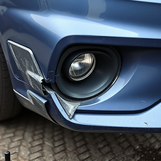 damaged car bumper