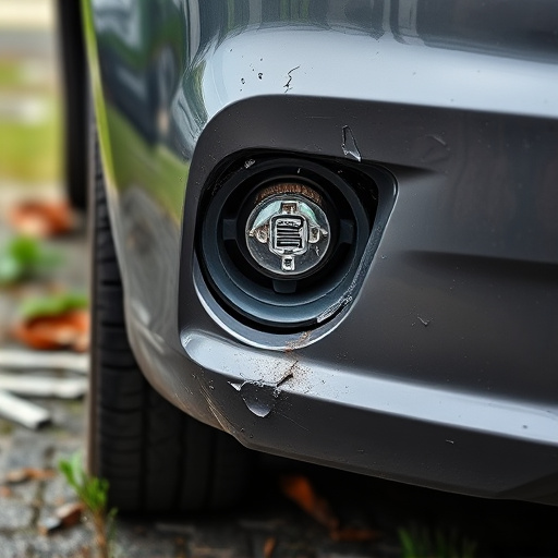 damaged car bumper