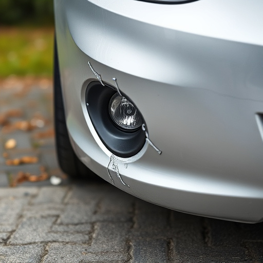 damaged car bumper