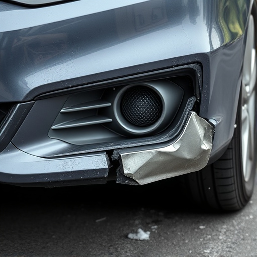 damaged car bumper