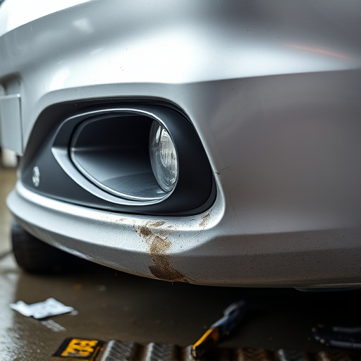 damaged car bumper