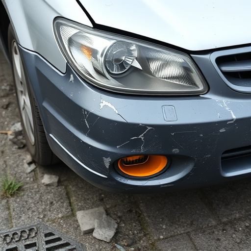 damaged car bumper