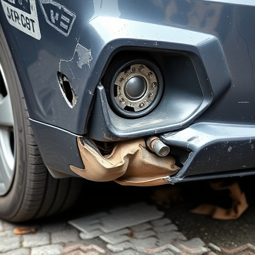 damaged car bumper