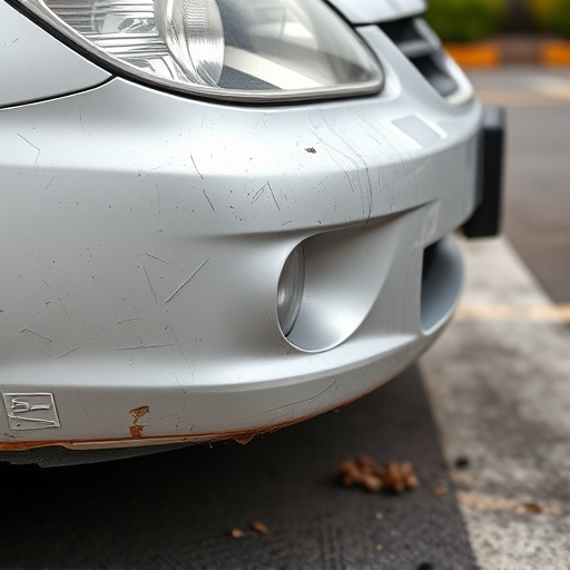 damaged car bumper