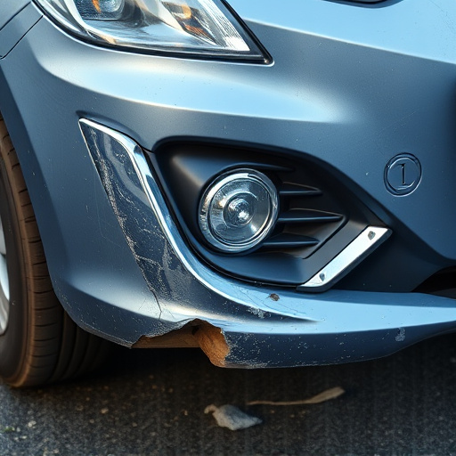 damaged car bumper