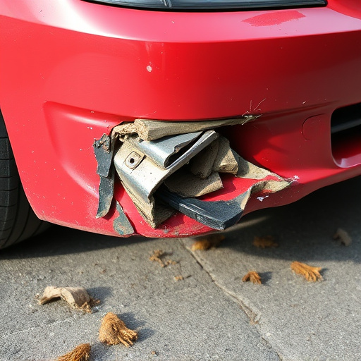 damaged car bumper