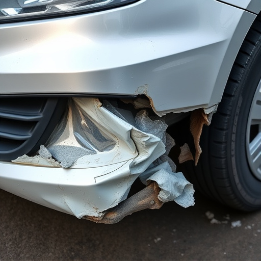 damaged car bumper