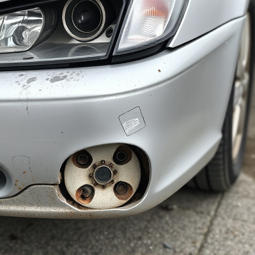 damaged car bumper