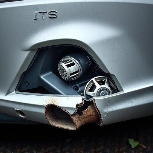 damaged car bumper