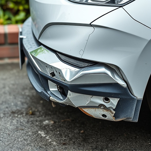 damaged car bumper
