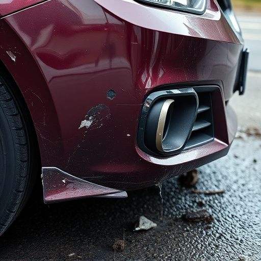 damaged car bumper