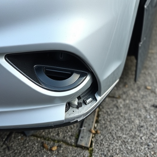 damaged car bumper