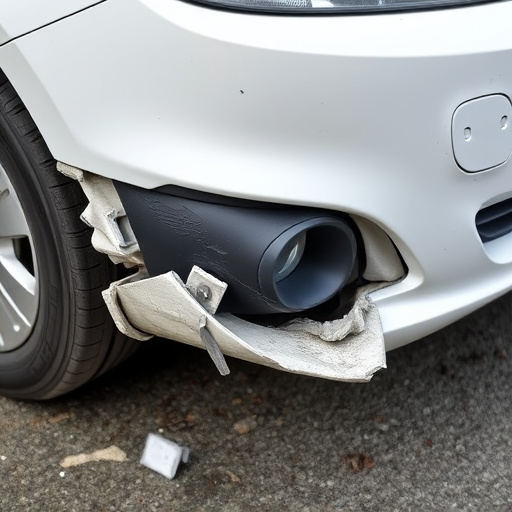 damaged car bumper