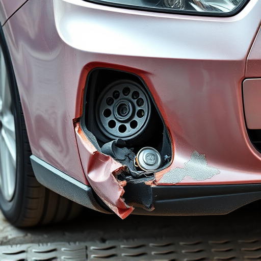 damaged car bumper