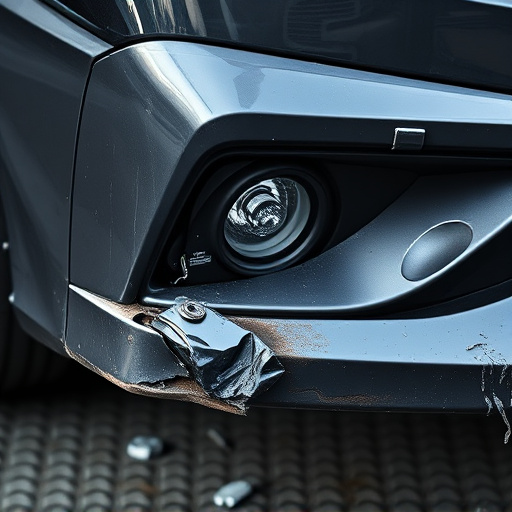 damaged car bumper