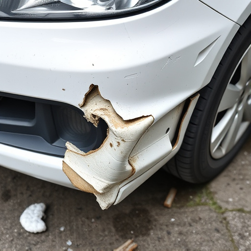 damaged car bumper