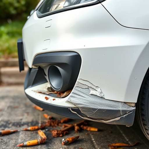 damaged car bumper