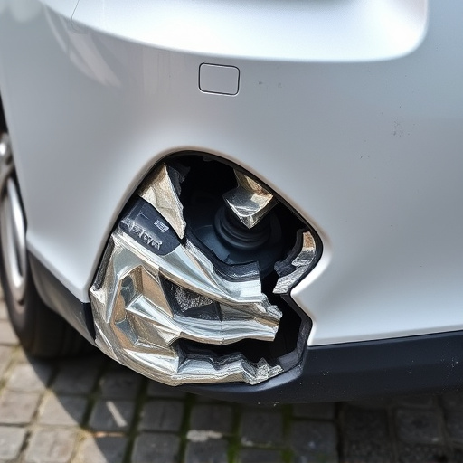 damaged car bumper