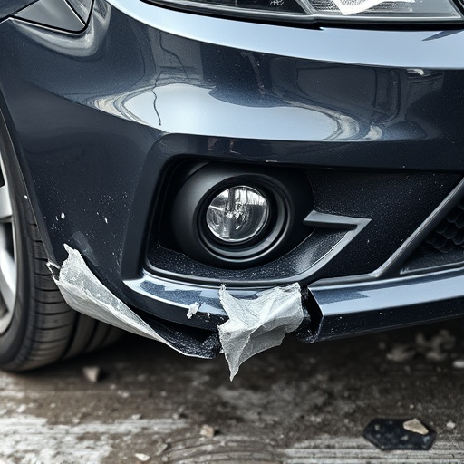 damaged car bumper