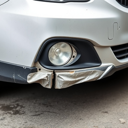 damaged car bumper