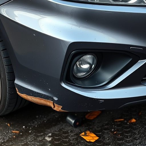 damaged car bumper