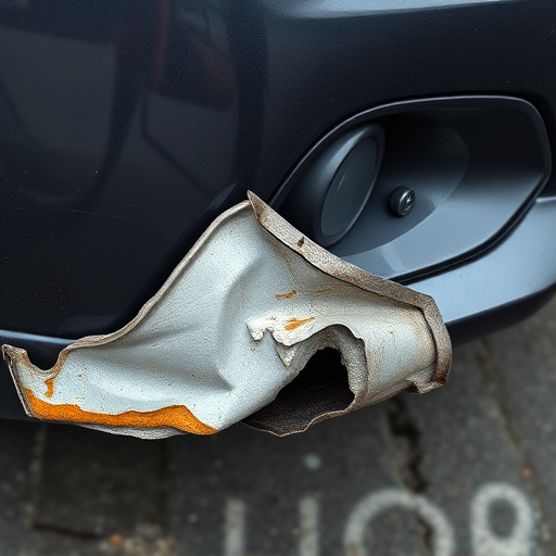 damaged car bumper