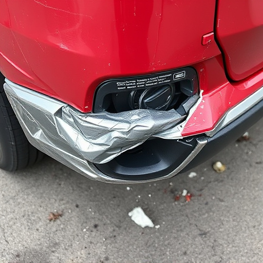 damaged car bumper
