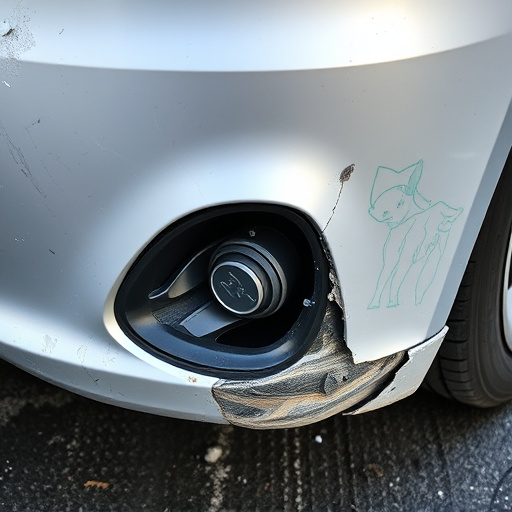 damaged car bumper