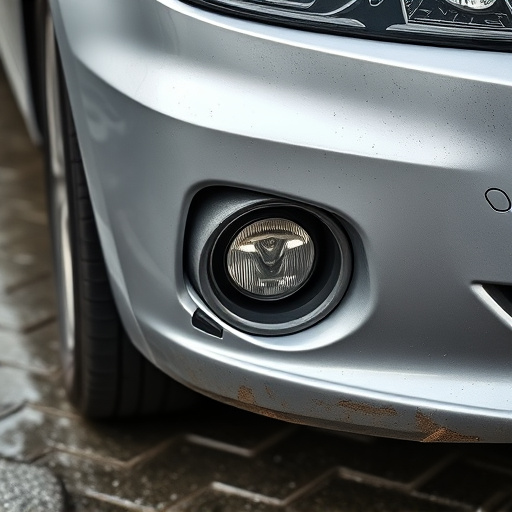 damaged car bumper