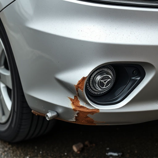 damaged car bumper