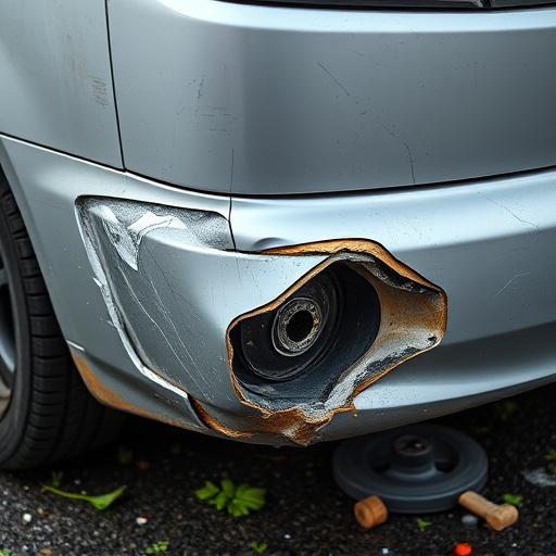 damaged car bumper