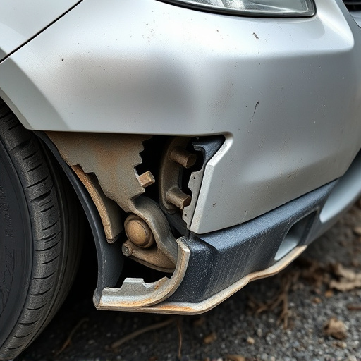 damaged car bumper