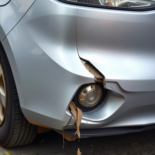 damaged car bumper