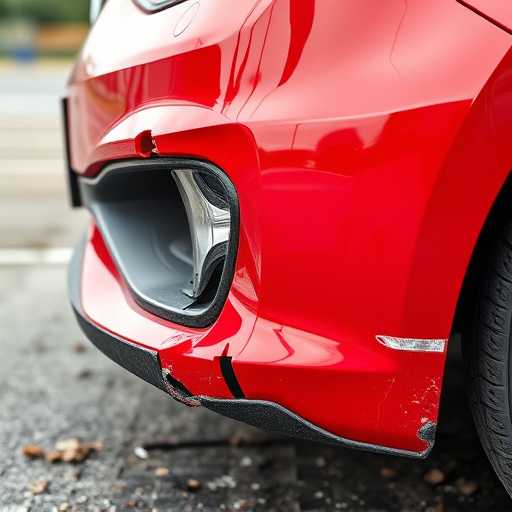 damaged car bumper
