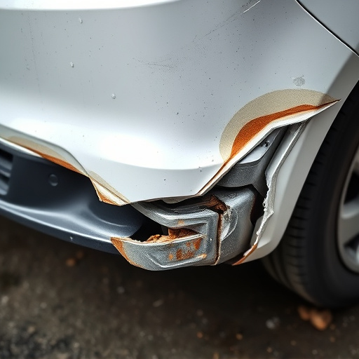 damaged car bumper